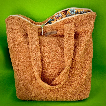 "VielKramBeutel" Boucle-Shopper - Einzelstück Ocker