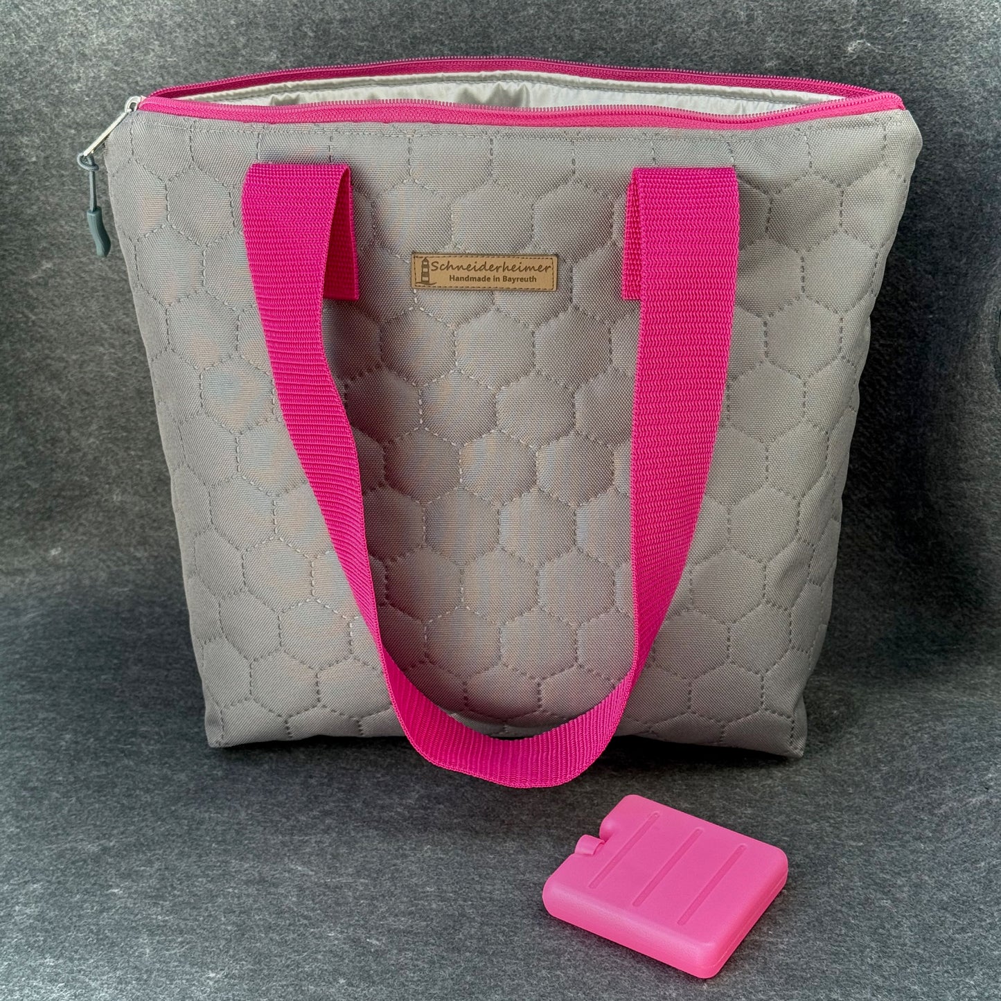 Thermotasche "Kühler Krambeutel" Kleingröße - Steppstoff silbergrau