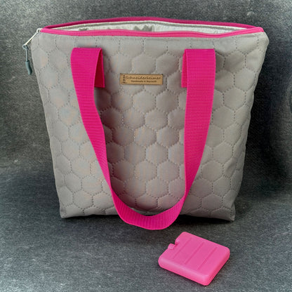 Thermotasche "Kühler Krambeutel" Kleingröße - Steppstoff silbergrau