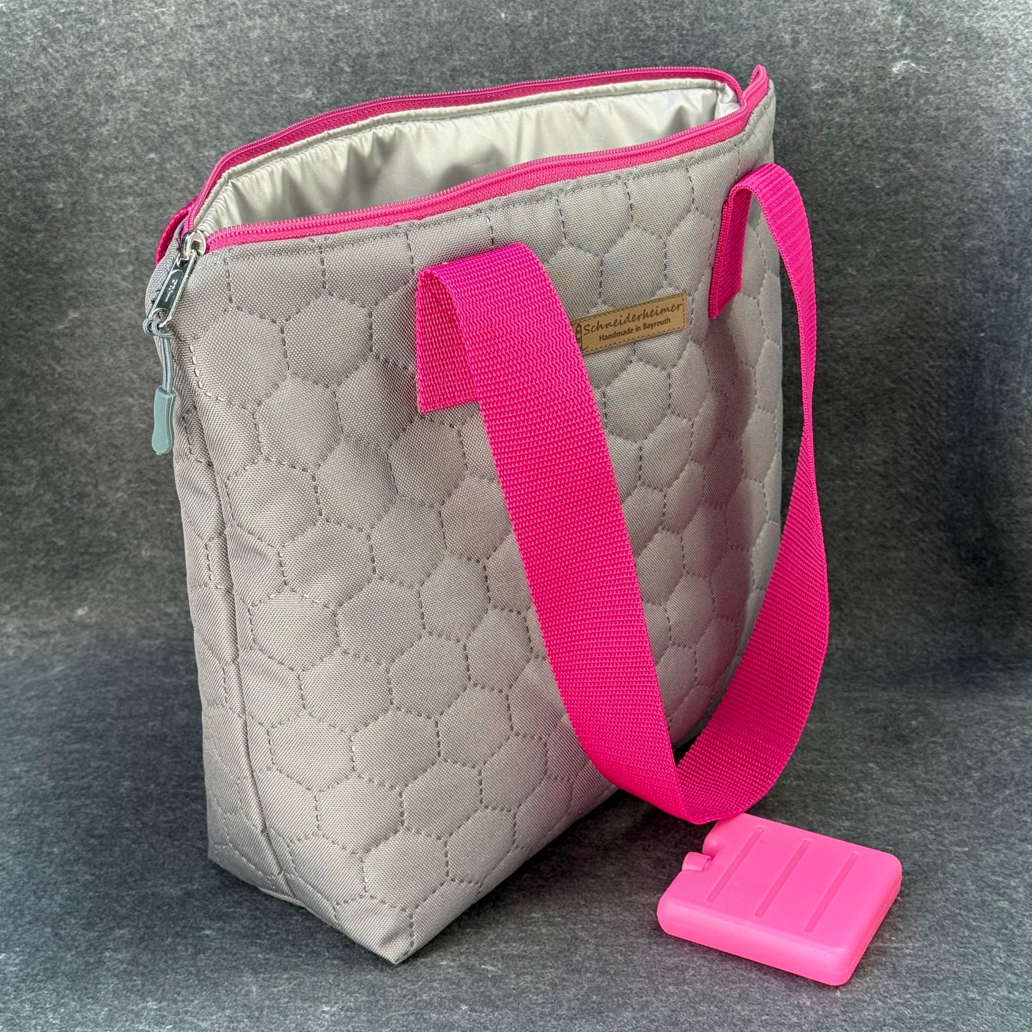 Thermotasche "Kühler Krambeutel" Kleingröße - Steppstoff silbergrau