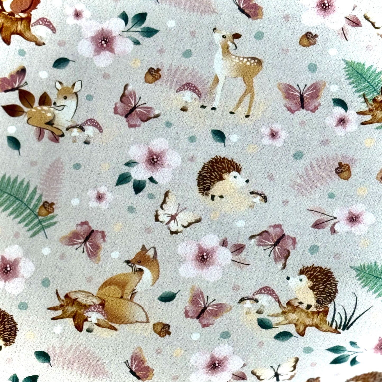 Kuschel-Decke - Waldtiere und Blümchen