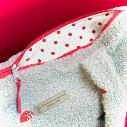 "VielKramBeutel" Boucle-Shopper - Einzelstück Fliegenpilze