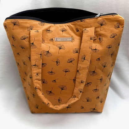 "VielKramBeutel" Cord-Shopper - Einzelstück Gingko