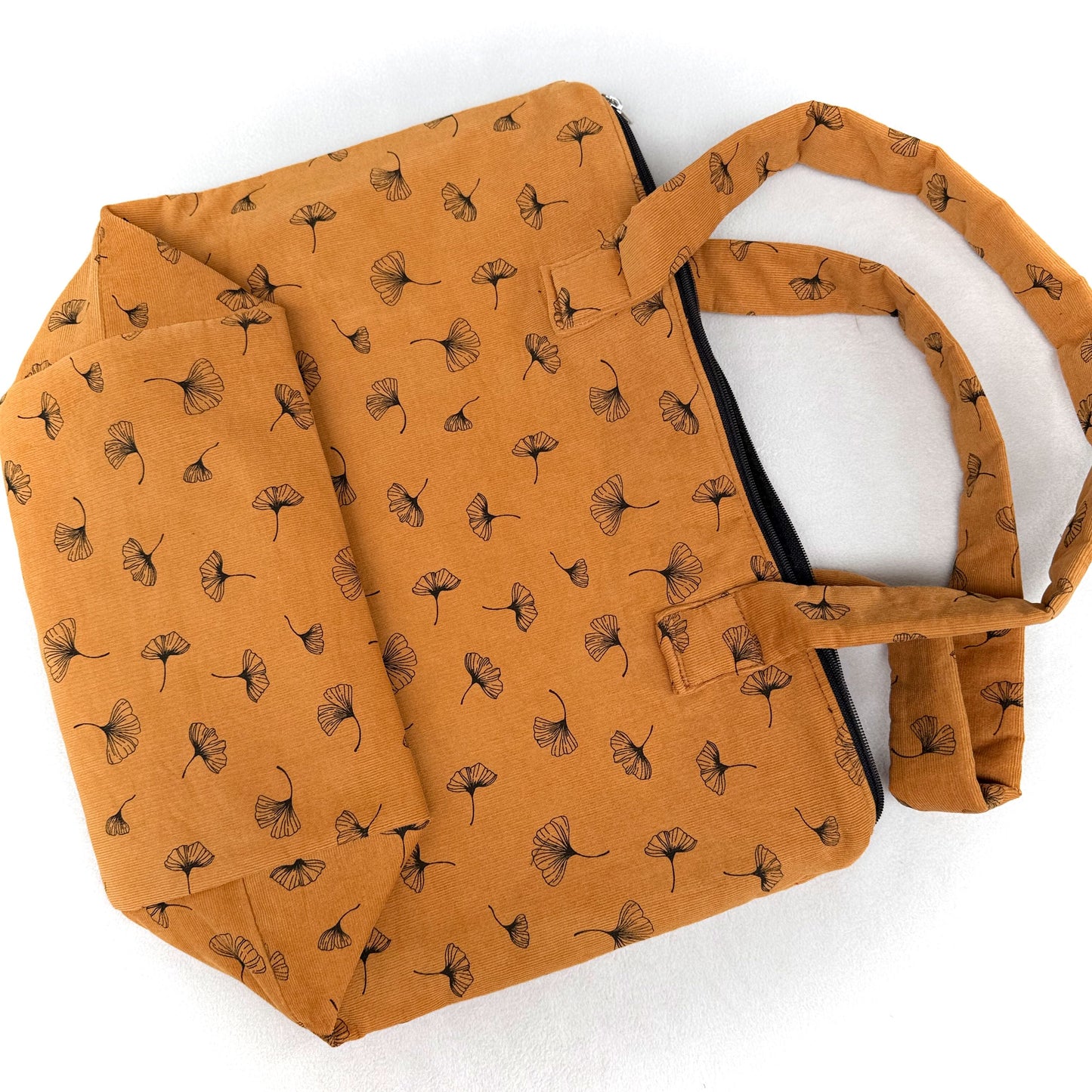 "VielKramBeutel" Cord-Shopper - Einzelstück Gingko