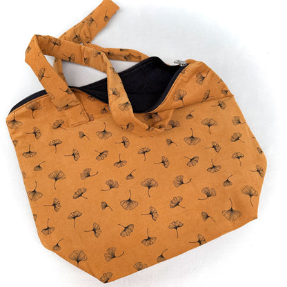 "VielKramBeutel" Cord-Shopper - Einzelstück Gingko