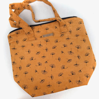 "VielKramBeutel" Cord-Shopper - Einzelstück Gingko
