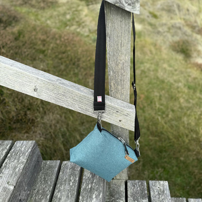 Umhängetasche "Leni" allwettertauglich- EInzelstück Uni Softshell Dunkelmint