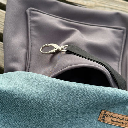 Umhängetasche "Leni" allwettertauglich- EInzelstück Uni Softshell Dunkelmint