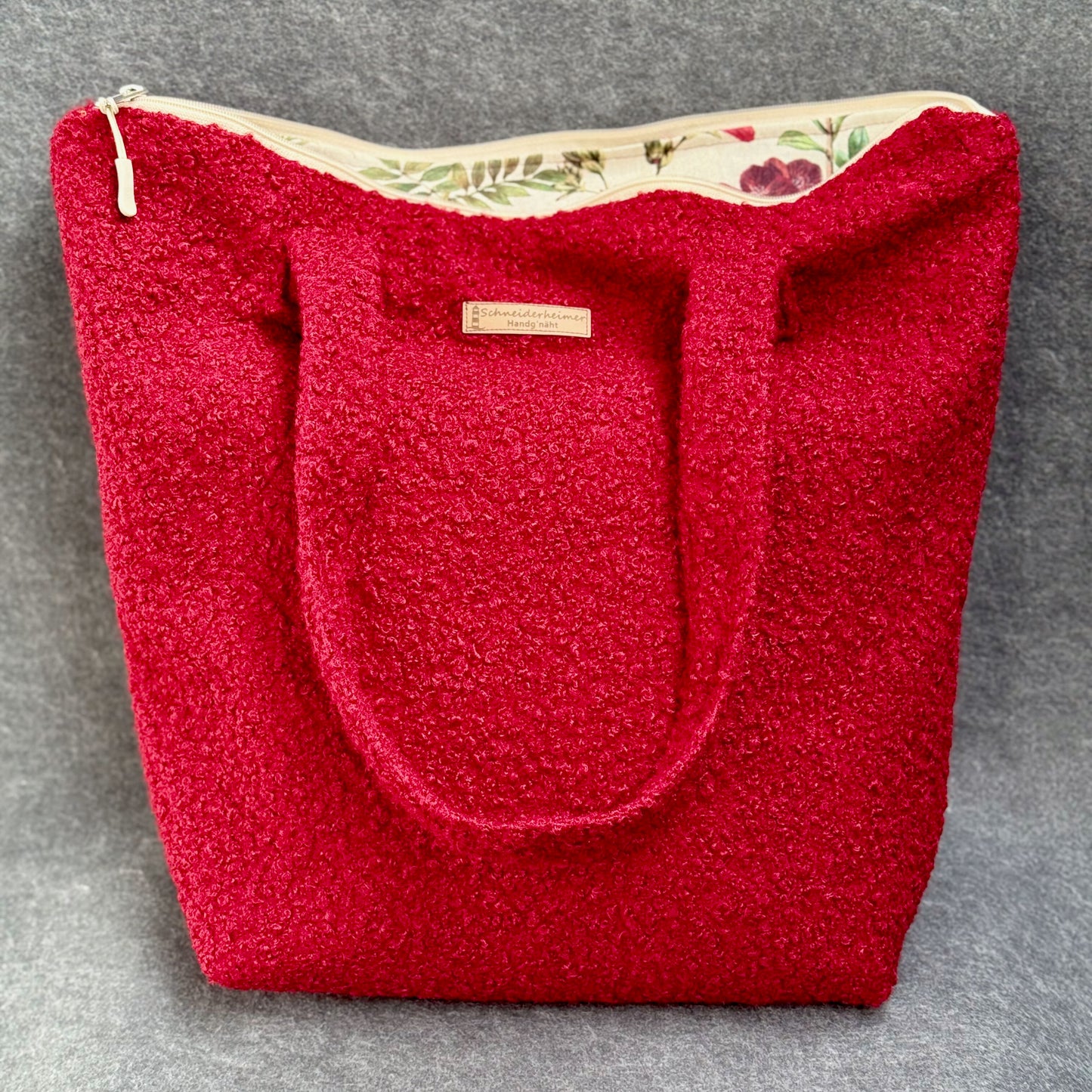 "VielKramBeutel" Boucle-Shopper - Einzelstück Bordeaux