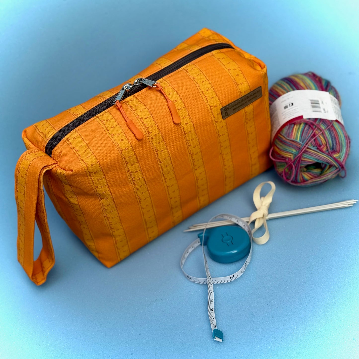 Projekttasche "Luzie" - Maßband Orange