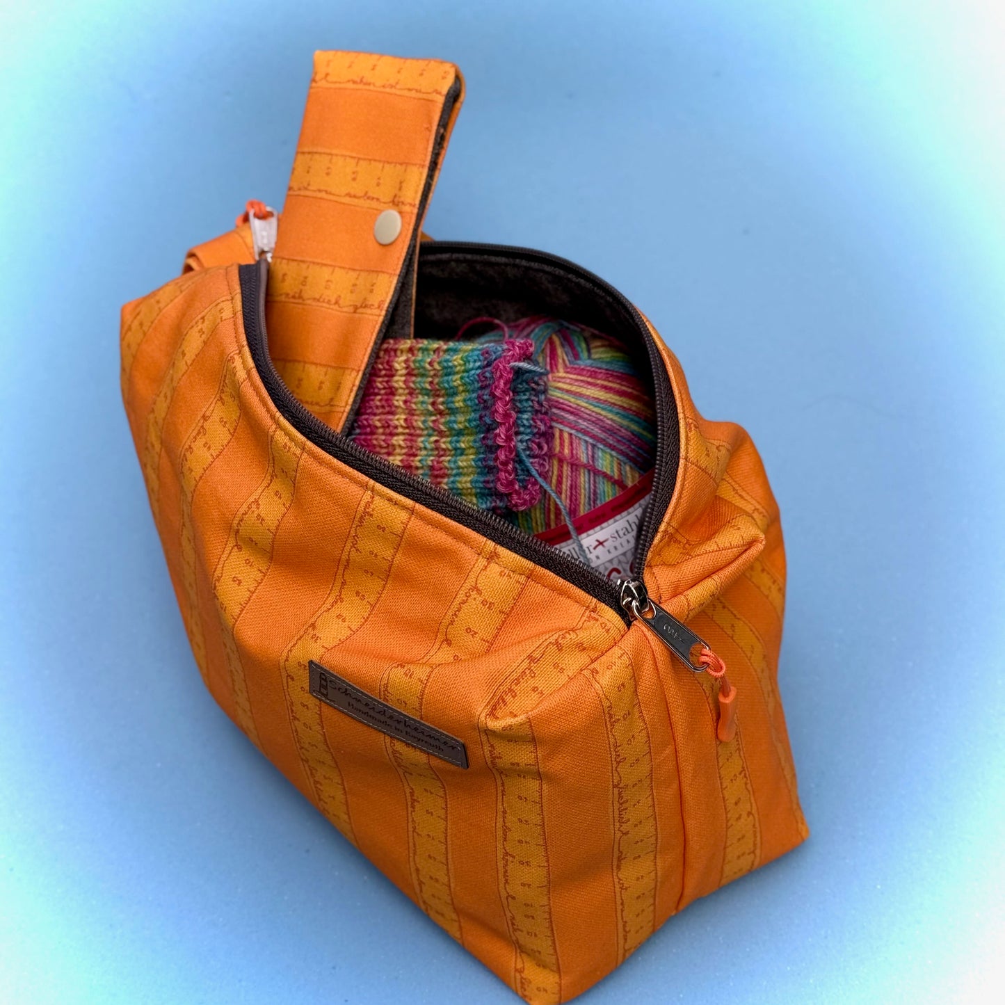 Projekttasche "Luzie" - Maßband Orange