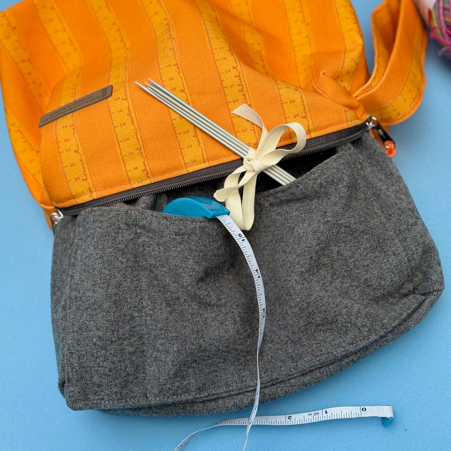 Projekttasche "Luzie" - Maßband Orange