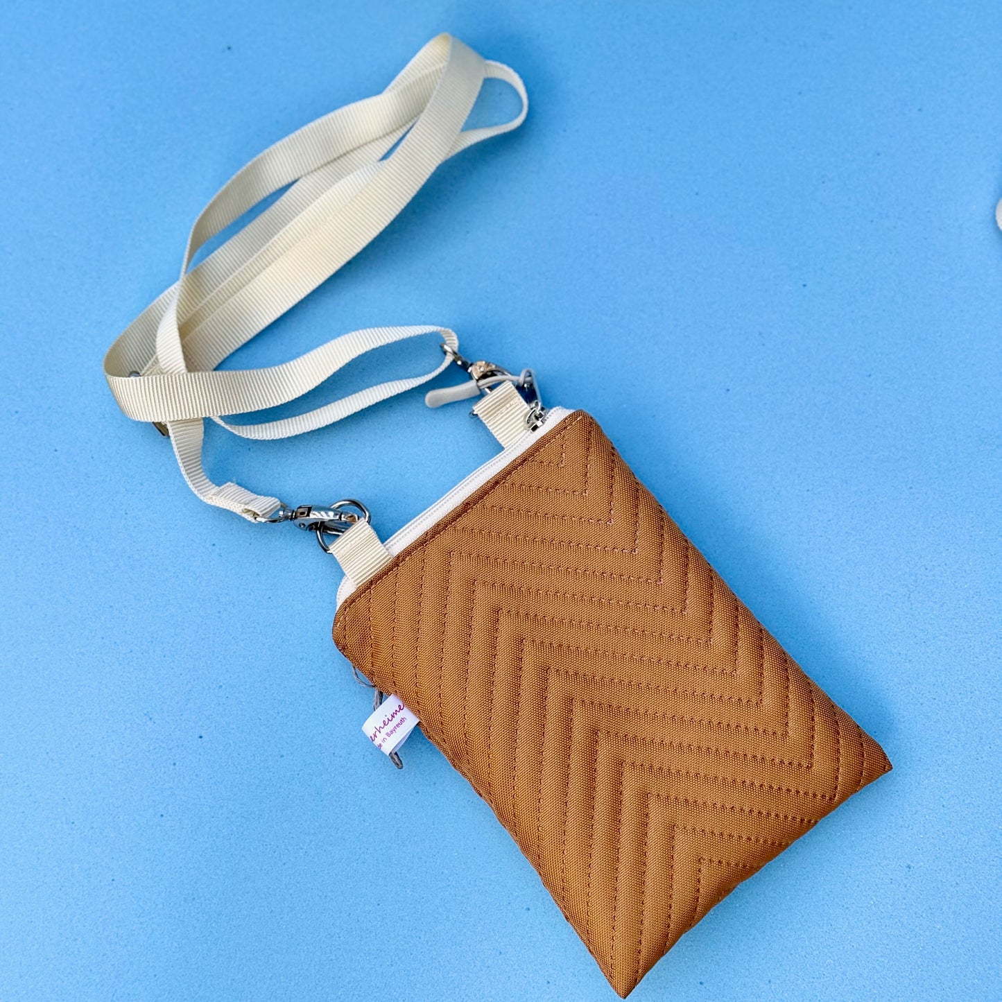 Handytasche "Frieda" in Stepp - Einzelstück Ocker